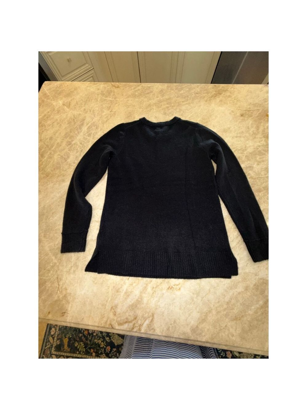 J.CREW Black Crew Neck Sweater S wool boucle Y2K